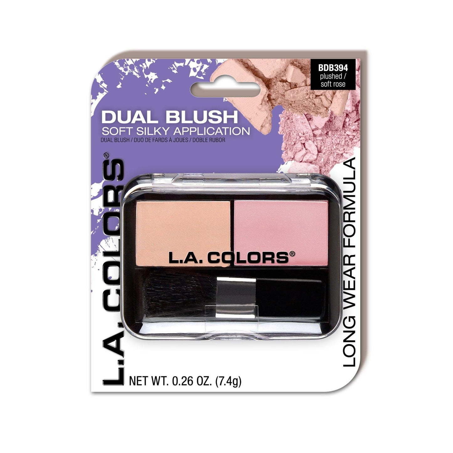 L.A. COLORS Dual Blush (carded), Plushed/Soft Rose CBDB394 Beauty & Personal Care L.A. COLORS