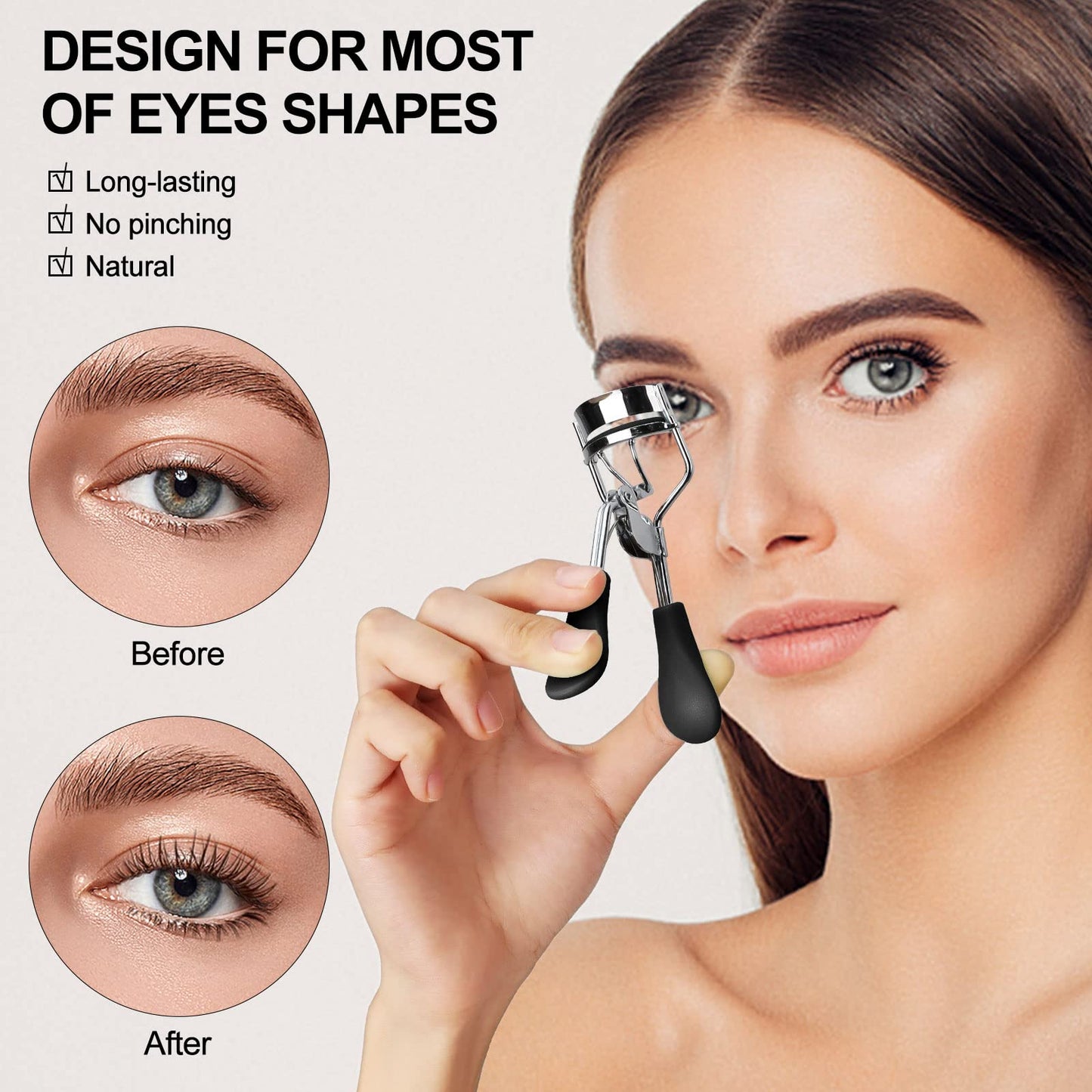 Zowor Eyelash Curler with Comb and Brush Fit All Eye Shape Curved Eyelash Curlers with 5PCS Silicone Refill Pad,Natural and Long Lasting Lash Curler Beauty & Personal Care Zowor