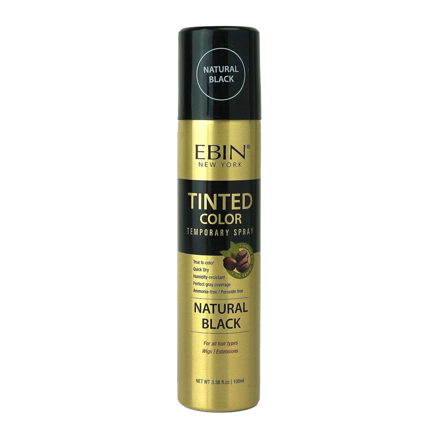 Tinted Color Temporary Hair Color Spray - 3.38oz Natural Black, Perfect Gray Coverage, Root Touch Up, Quick Dry, Humidity-Resistant & Jojoba Oil Beauty & Personal Care EBIN NEW YORK