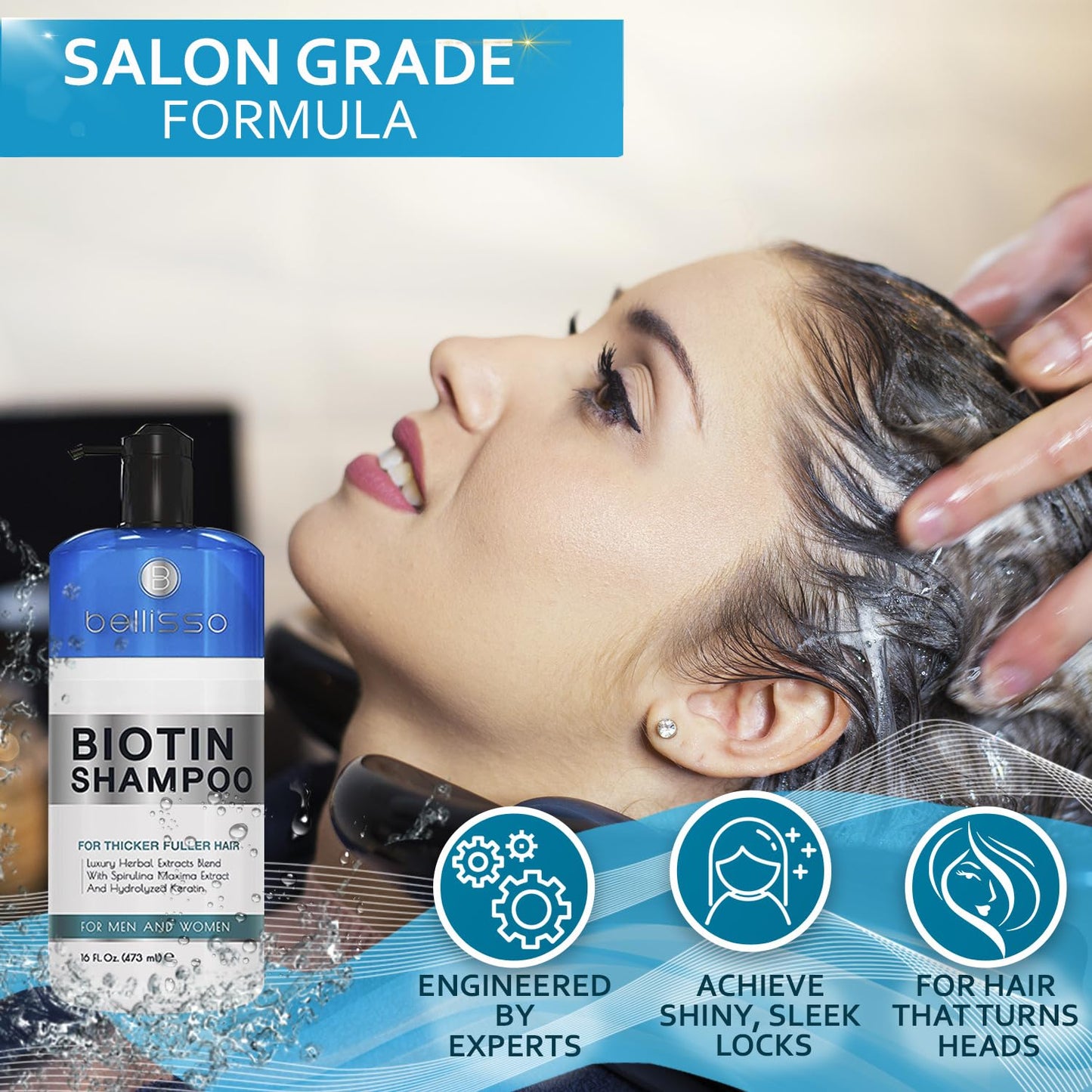 Biotin Shampoo for Thicker Stronger Hair - Volumizing & Thickening Shampoo for Men and Women - Sulfate Free, Salon Grade Formula to Boost Volume Beauty & Personal Care BELLISSO
