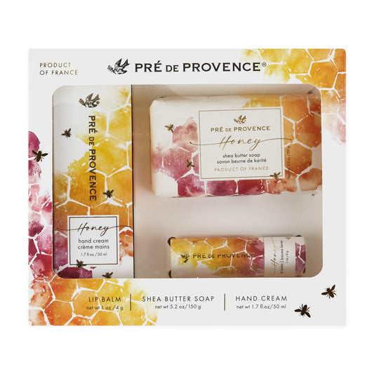 Pre de Provence Honey Collection Gift Set - Soap Bar, Hand Cream & Lip Balm - Skincare Trio with Organic Honey, Propolis & Royal Jelly Beauty and Personal Care Pre de Provence