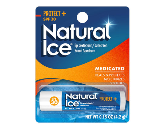 Mentholatum Natural Ice Protect+ Broad Spectrum SPF 30 Medicated Lip Balm, 0.15 Ounce (Pack of 9) Beauty & Personal Care Mentholatum
