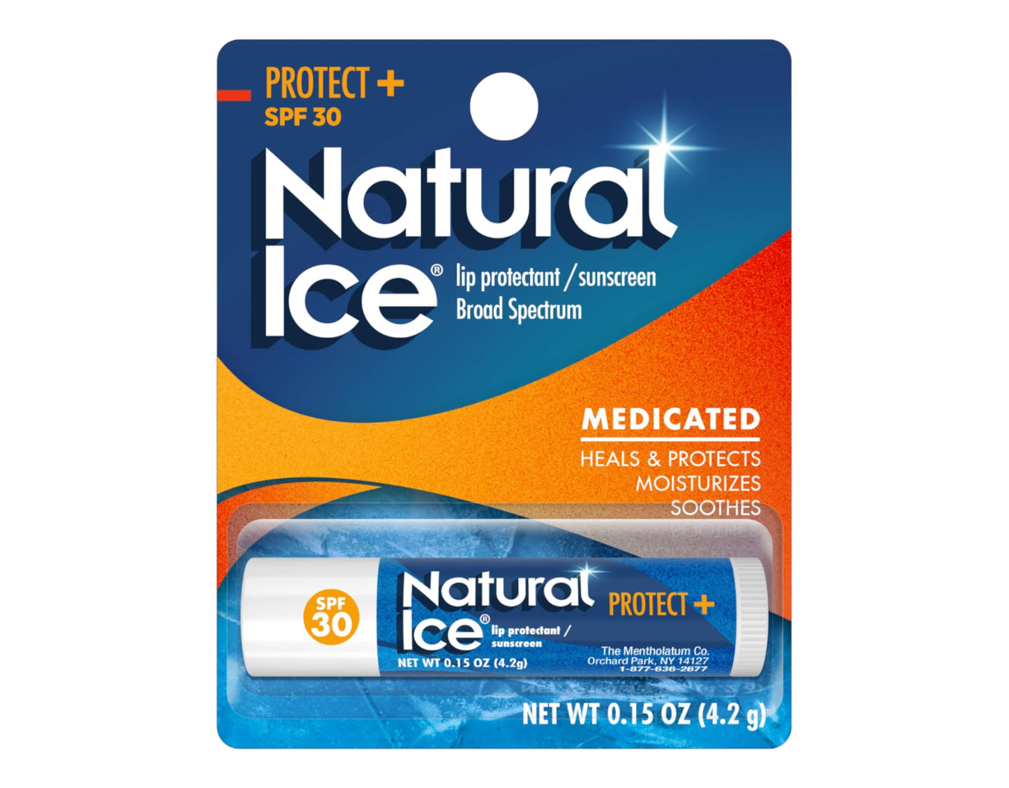 Mentholatum Natural Ice Protect+ Broad Spectrum SPF 30 Medicated Lip Balm, 0.15 Ounce (Pack of 5) Beauty & Personal Care Mentholatum