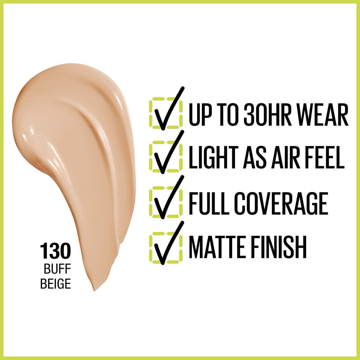 Maybelline Super Stay Full Coverage Liquid Foundation Active Wear Makeup, Up to 30Hr Wear, Transfer, Sweat & Water Resistant, Matte Finish, Buff