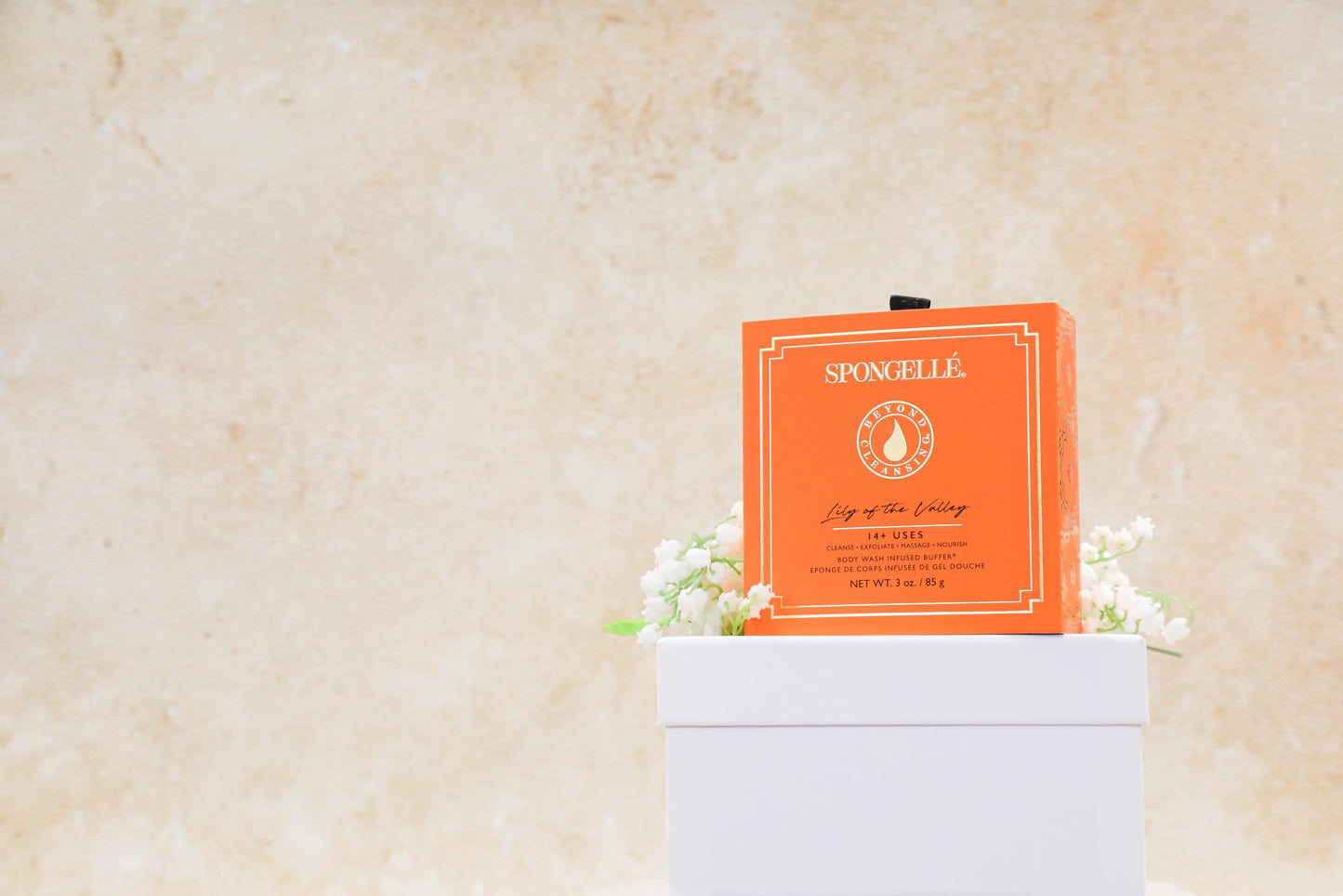 Spongellé Lily of The Valley Wild Flower Bath Sponge with Box for Mothers Day Gift - Built-in Body Wash & Body Scrubber, Shower Loofah Sponge Beauty and Personal Care SPONGELLÉ