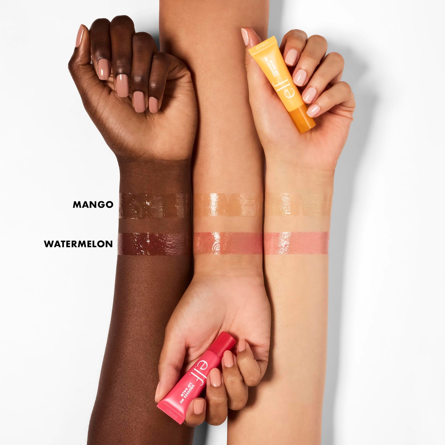 e.l.f. Squeeze Me More Lip Balm Duo, Moisturizing Balm For A Sheer Tint Of Color, Made With Hyaluronic Acid, Vegan & Cruelty-Free, Mango & Watermelon Beauty and Personal Care e.l.f.