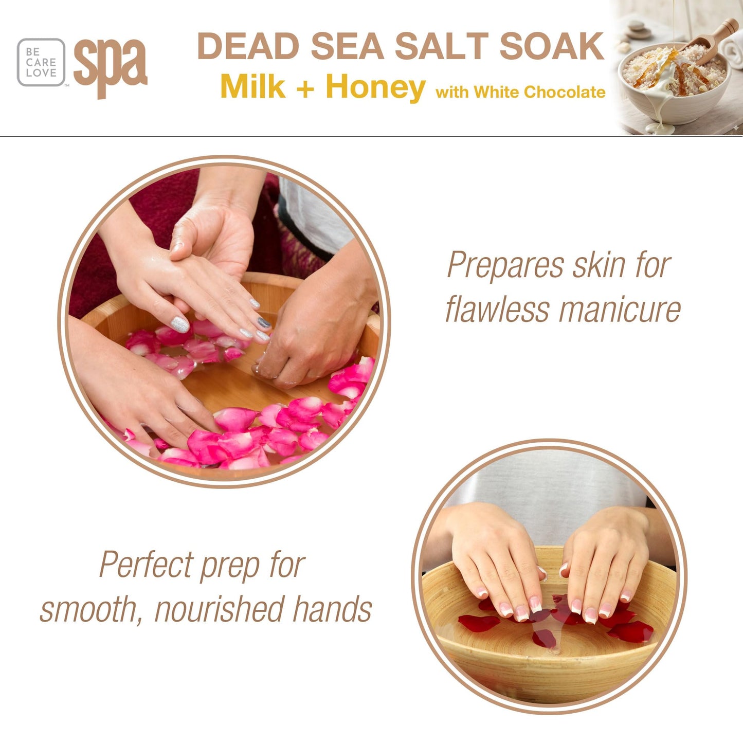 BCL SPA Dead Sea Salt Soak - Bath Salt with Organic Milk + Honey, White Chocolate, Shae Butter, Arnica, Aloe Vera Juice, Chamomile, Argan & Jojoba Oil Beauty and Personal Care BCL SPA