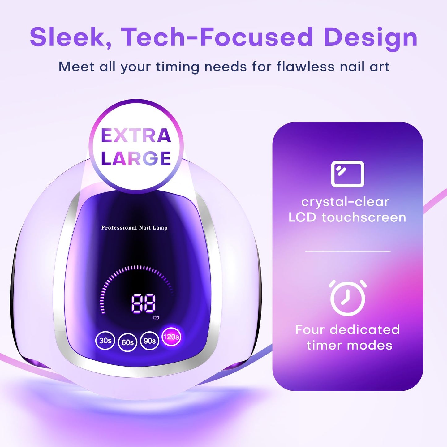 UV Nail Lamp, 180W LED Nail Dryer for Gel Polish, Touch Screen, 42 Beads Beauty and Personal Care Gugusure