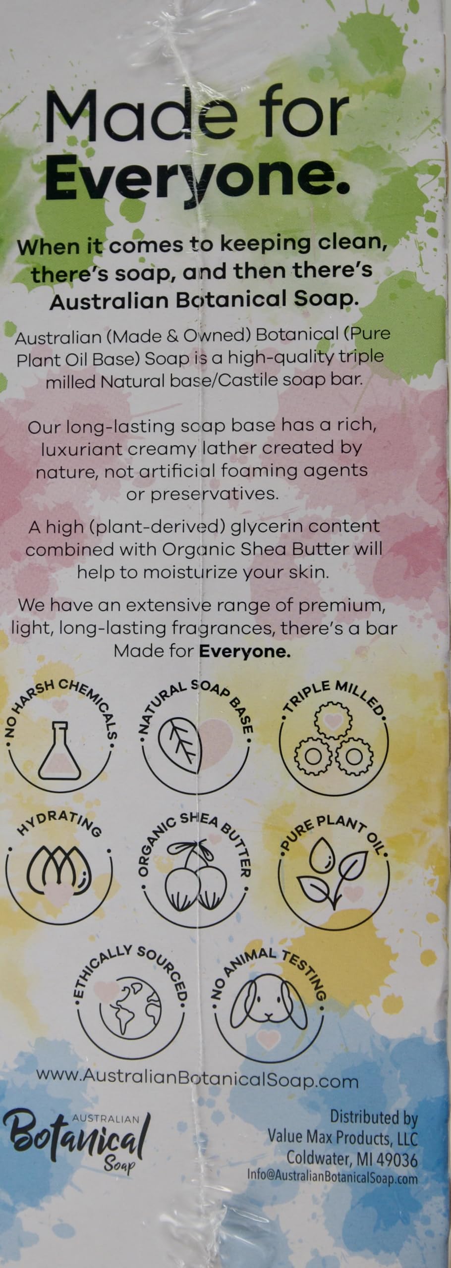 Australian Botanical Soap Multipack, Goat's Milk Oat's Milk, Lemongrass Raspberry Melon, 8 Bars Beauty & Personal Care Australian Botanical Soap
