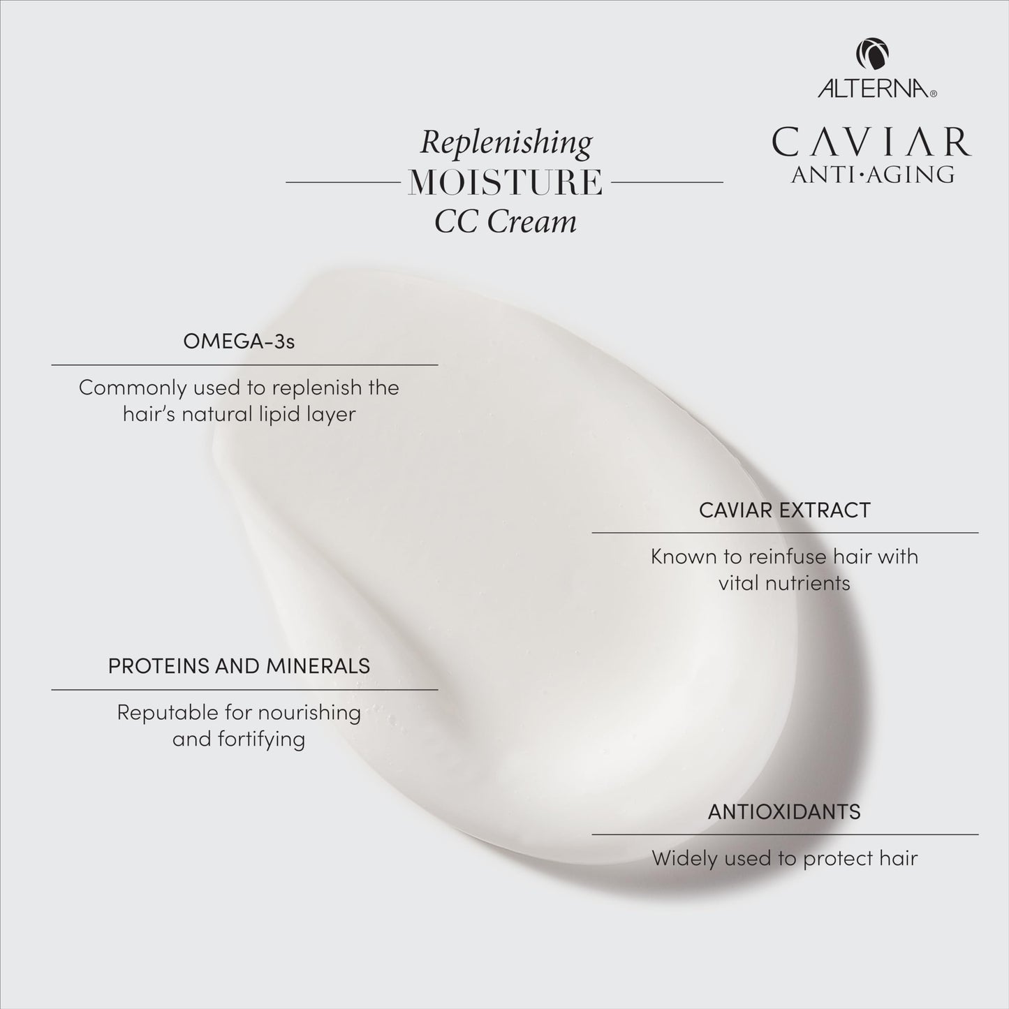 Alterna Haircare CAVIAR Anti-Aging Replenishing Moisture CC Cream, 3.4 Fl Oz |10-in-1 Hair Protection & Treatment Cream | Nourishes, Restores Beauty & Personal Care Alterna