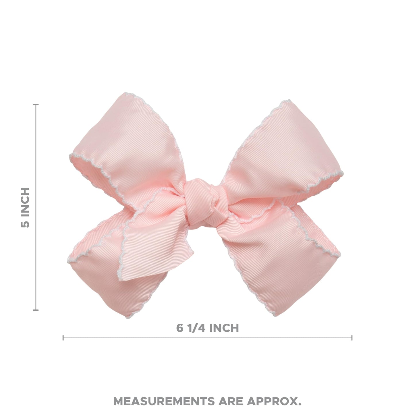 HAIRBOWS Girls' Grosgrain Moonstitch Hair Bow with a Knot Wrap Center on a Clip, All Ages and Hair Types, 6 Inch Bow, Navy w/White Trim Beauty & Personal Care HAIRBOWS.COM