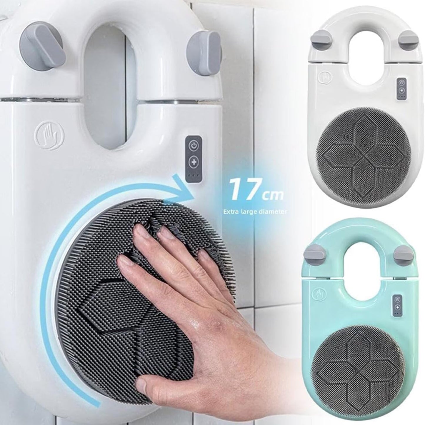 QUGURLID Wall Mounted Electric Back Scrubbers,Automatic Rota-Tion Shower Brush for 2-Speed Adjustment Electric Exfoliating Bath Shower Machine Beauty and Personal Care QUGURLID
