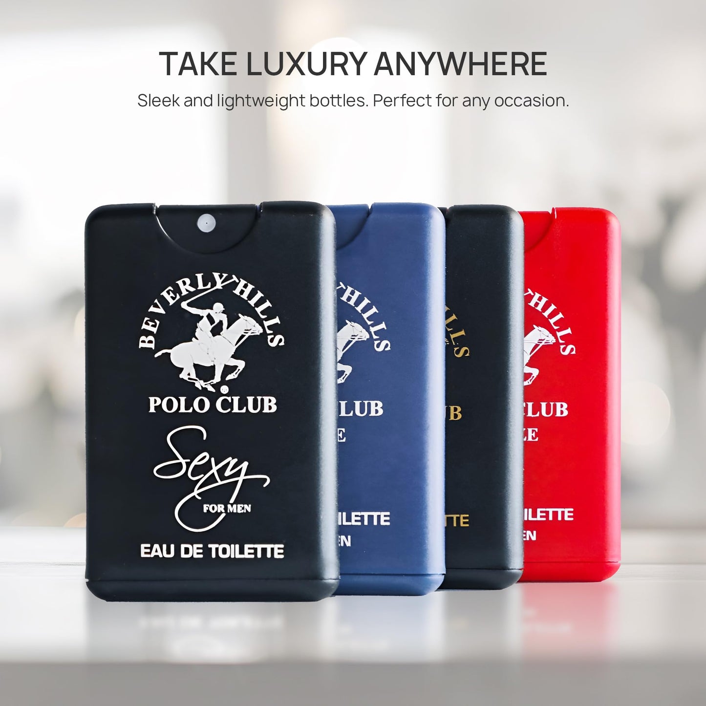 Beverly Hills Polo Club Pocket Size Collection, 4 Piece Cologne Gift Set for Men, Pack of 1,0.68 fluid_ounces Beauty & Personal Care Beverly Hills Polo Club