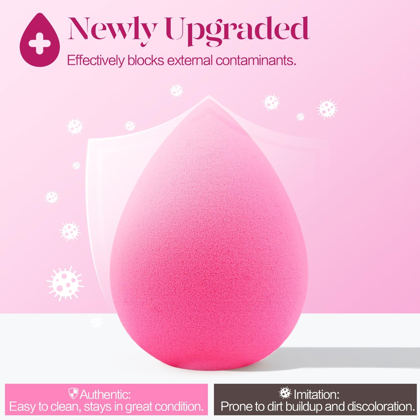 BEAKEY Super Soft Makeup Sponge Set of 6, Makeup Sponges for Foundation, Liquid, Cream and Powder, Pink Beauty Sponge for Blending, 0 Latex Blender Beauty & Personal Care BEAKEY