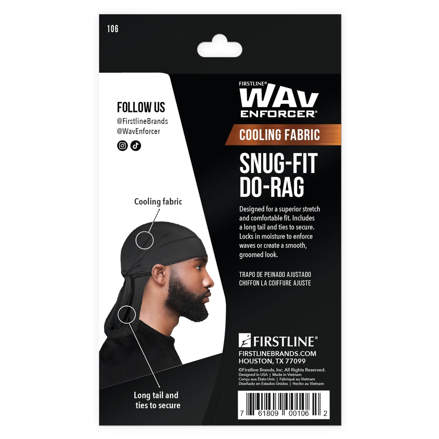 WavEnforcer 106 Snug Fit Do-Rag, Black Beauty & Personal Care WAV ENFORCER