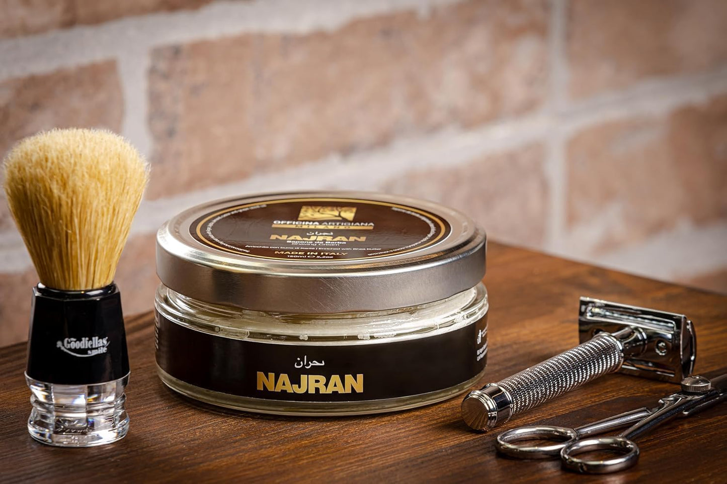 Officina Artigiana Milano Najran Shaving Soap 150ml - Luxury Italian artisan wet shaving soap with 46% wellness oils & shea butter - woody?smoky Beauty and Personal Care The Goodfellas' smile