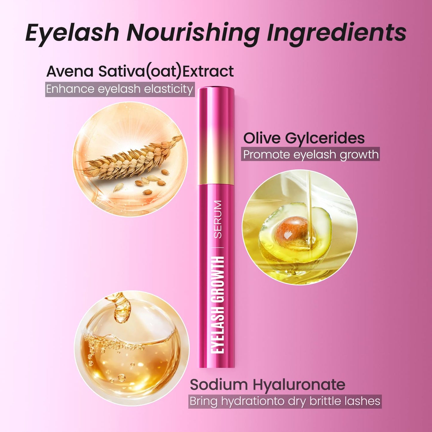 Eyelash Growth Serum Volumizing Lash Serum For Eyelash Growth Longer & Thicker Lash Enhancing serum With Natural Formula Vegan & Gentle (5 mL) Beauty & Personal Care Sobetuar
