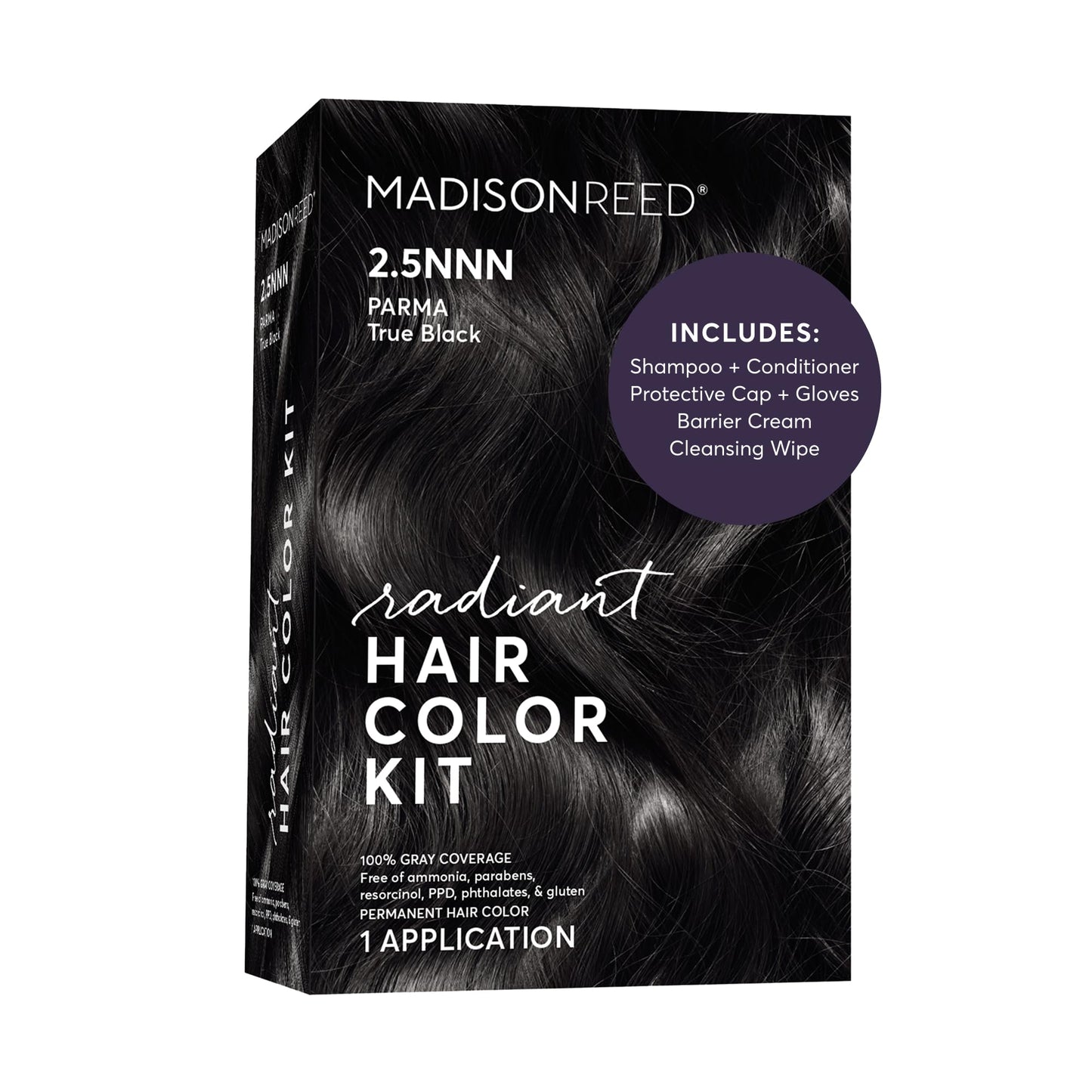 Madison Reed Radiant Hair Color Kit - 100% Gray Coverage for Resistant Grays, 2.5NNN Soft Black (Parma Black) | PPD-Free & Ammonia-Free, 1 Pack Beauty & Personal Care Madison Reed
