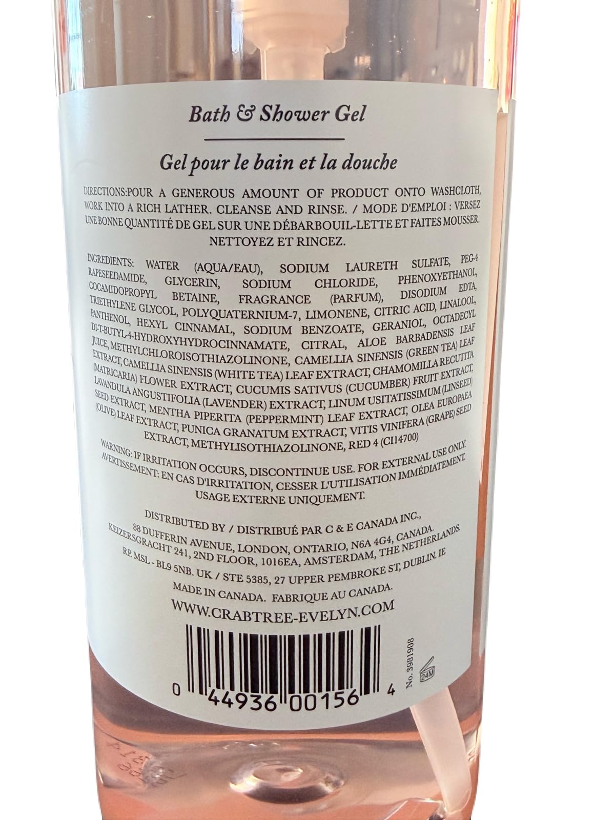 Crabtree & Evelyn Peach Bath & Shower Gel, 1L | Rare Discontinued Fruity Formula | Vintage Classic with Soft Peach Blossom Scent | Large Pump Bottle Beauty & Personal Care Crabtree & Evelyn