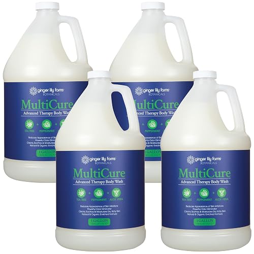 Ginger Lily Farms Botanicals MultiCure Advanced Therapy Body Wash with Tea Tree Oil, Peppermint and Aloe Vera, 100% Vegan & Cruelty-Free, 1 Gallon Beauty & Personal Care Ginger Lily Farms