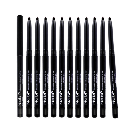 Nabi Retractable Waterproof Eyeliner Pencil - 12?Pack Smudge?Proof, Long?Lasting & Hypoallergenic Professional Makeup Eyeliner for Sensitive Eyes Beauty & Personal Care Nabi