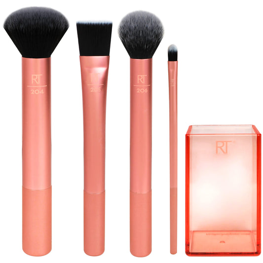 Real Techniques Flawless Base Brush Set With Ultra Plush Custom Cut Synthetic Bristles and Extended Aluminum Ferrules to Build Coverage for Every Beauty & Personal Care Real Techniques