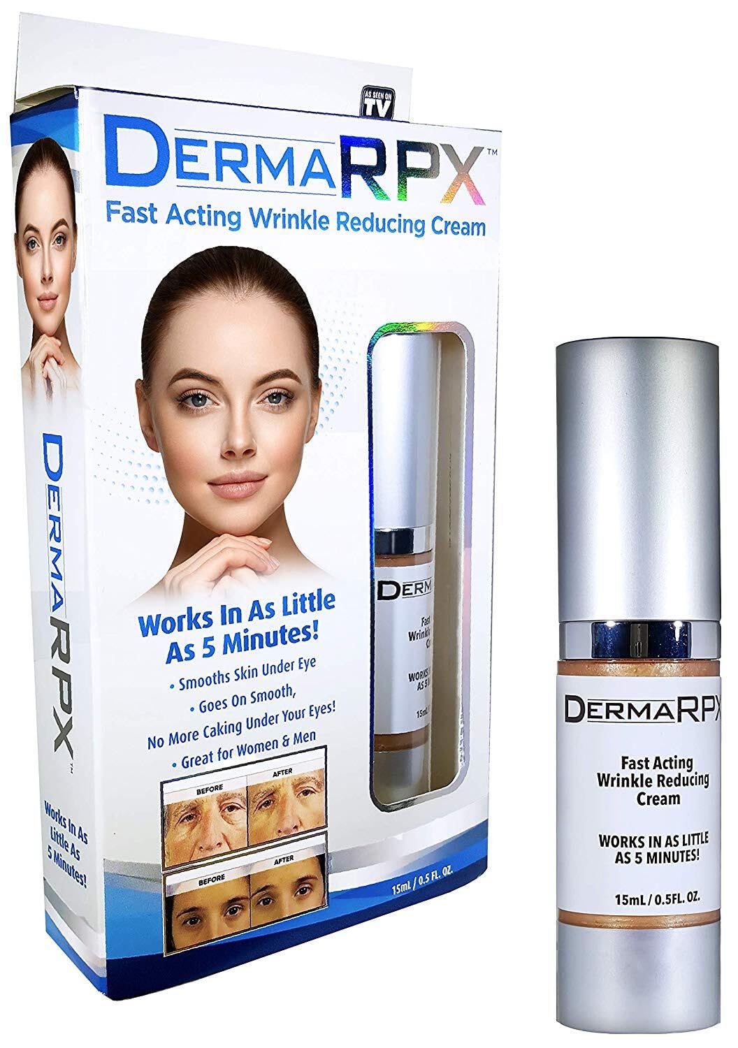 DERMA RPX with Hyaluronic Acid, 5-Minute Wrinkle and Fine Lines remover, Eye Bags Reducer Anti-aging Cream As Seen On TV Beauty & Personal Care DermaRPX