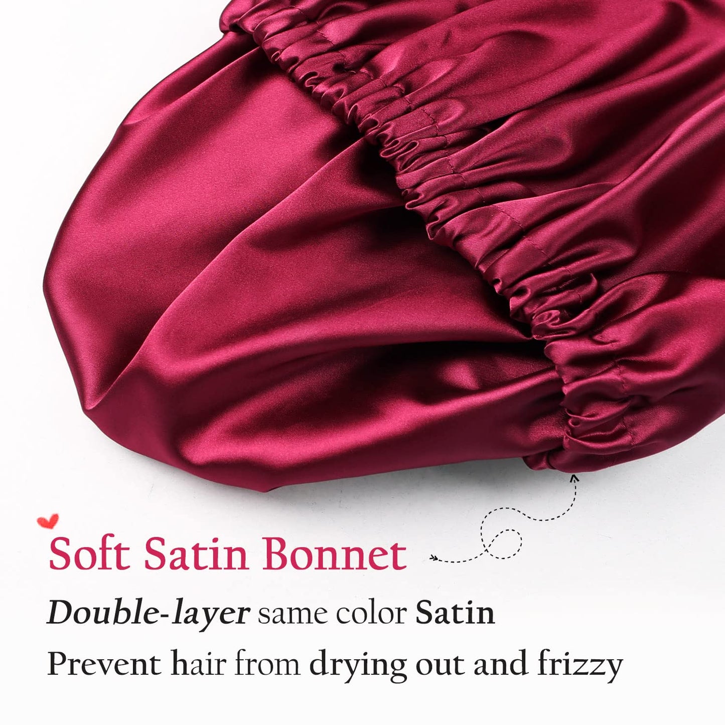 Silky Hair Bonnet Satin Head Wraps Sleep Cap for Frizzy Hair Girls Wine Red Beauty and Personal Care Alnorm