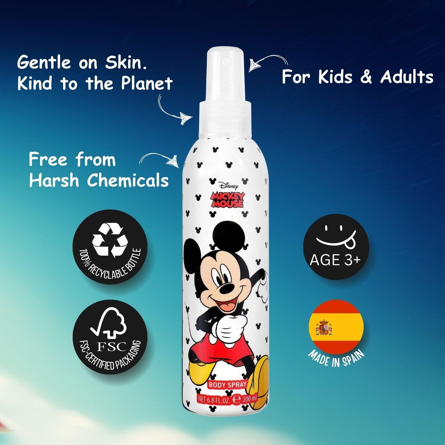 Disney Mikey Body Spray 200ml One Size Beauty and Personal Care AIR-VAL INTERNATIONAL