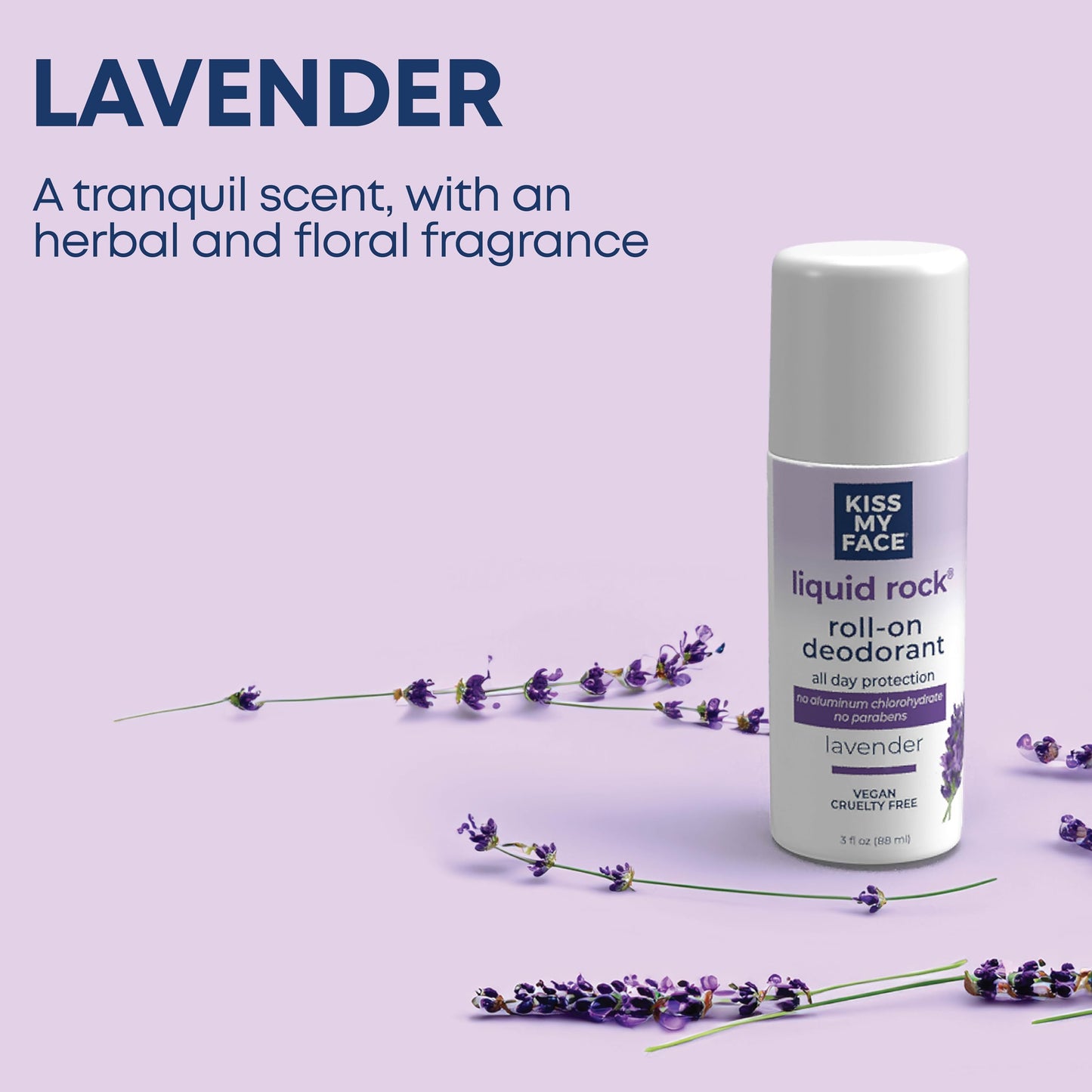 Kiss My Face Liquid Rock Deodorant Roll-On, Lavender, 3 Fl Oz (1900373) Beauty and Personal Care Kiss My Face