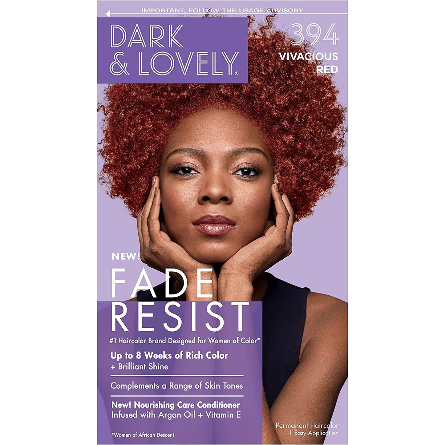 Dark & Lovely Dark And Lovely Fade Resistant Rich Conditioning Color Hair Dye/Hair Colour 394 Vivacious Red Beauty & Personal Care Dark and Lovely