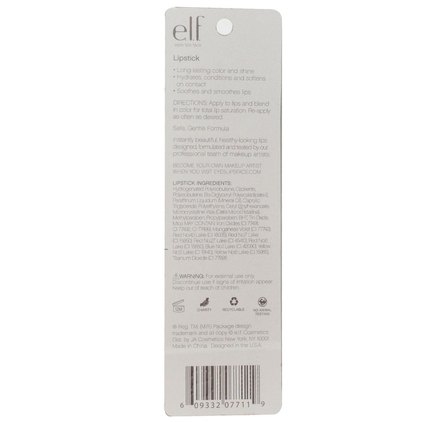 e.l.f. Lipstick, Sociable, 0.12 Ounce Beauty & Personal Care e.l.f.