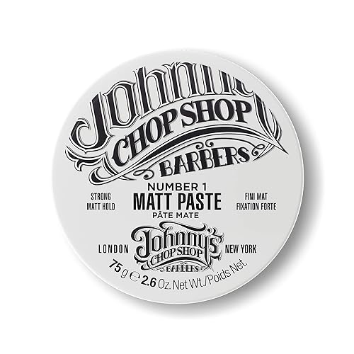 JOHNNY’S CHOP SHOP #1 Men's Hair Styling Matte Paste Pro-Quality Strong Hold, Lasting Texture, Natural Look Soybean Oil Protection & Hydration 2.6 oz Beauty & Personal Care Johnny's Chop Shop