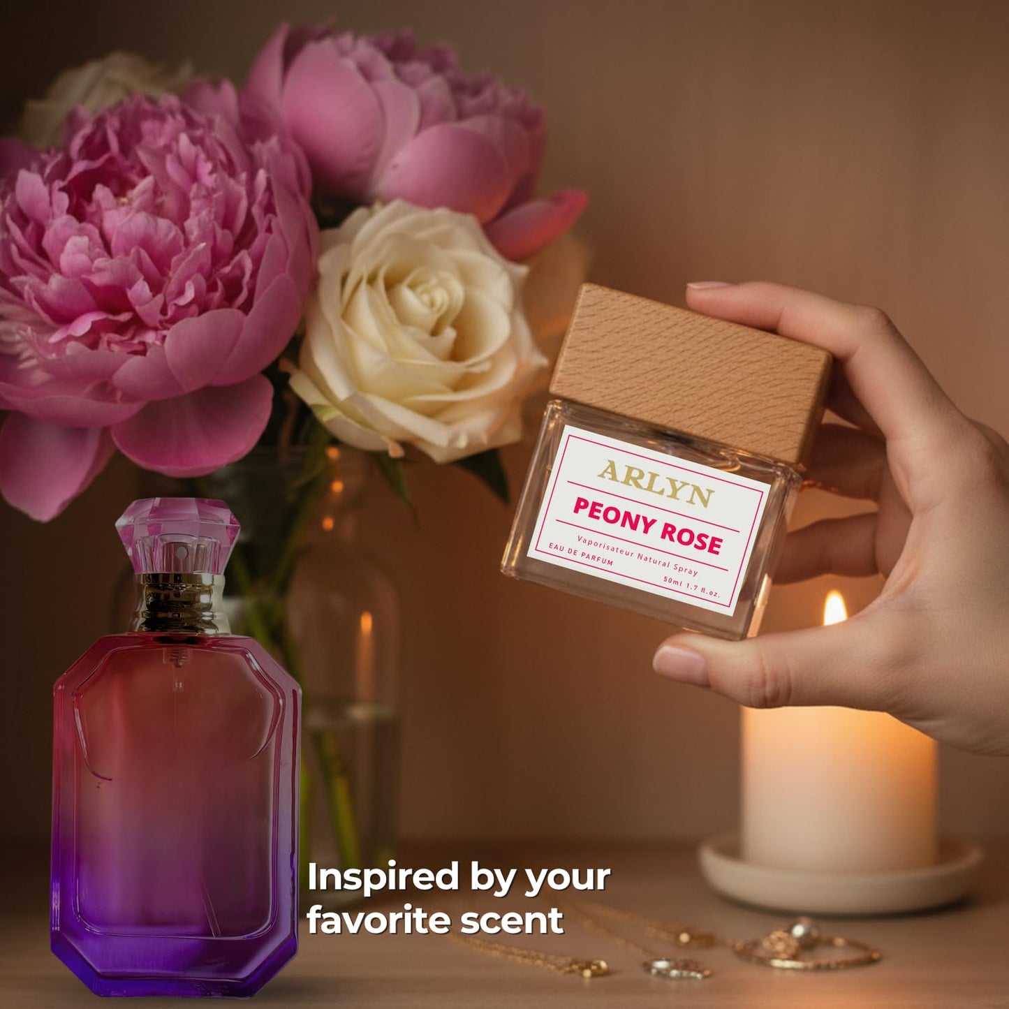 ARLYN Peony Rose Eau de Parfum, Peach-Rose-Vanilla, Long-Lasting Perfume for Women, Vegan, Cruelty Free, Made In USA - 50 ml | 1.7 FL Oz Beauty & Personal Care ARLYN BY BELLEVUE PARFUMS