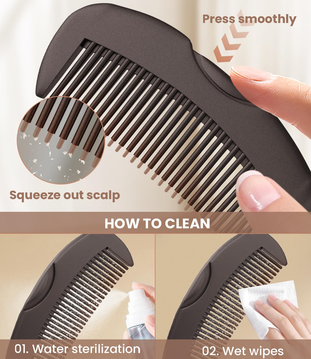 Dandruff Comb Removal 2PC Hollow Fine Tooth Scalp Detox Hair Care Tool Beauty and Personal Care EHBELIF