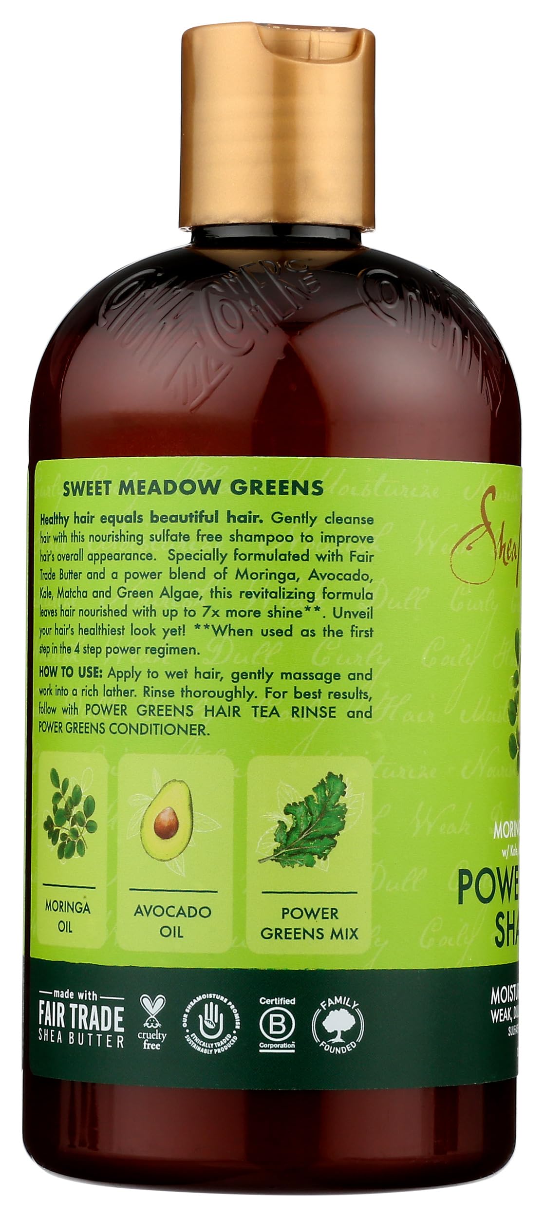 SHEA MOISTURE Moringa Avocado Power Greens Shampoo, 13 FZ