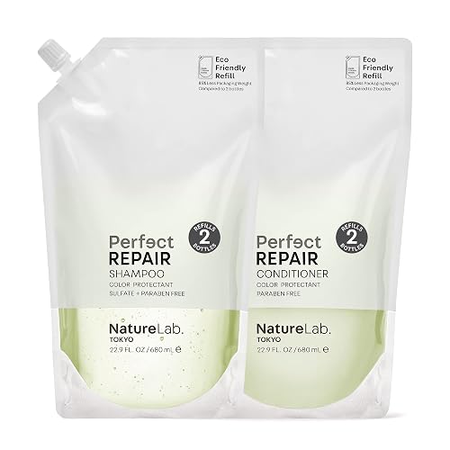 NatureLab.TOKYO Perfect Repair Shampoo & Conditioner Duo - Japanese Shampoo & Conditioner for Damaged, Color-Treated Hair - Penetrates Roots Beauty & Personal Care NATURELAB. TOKYO