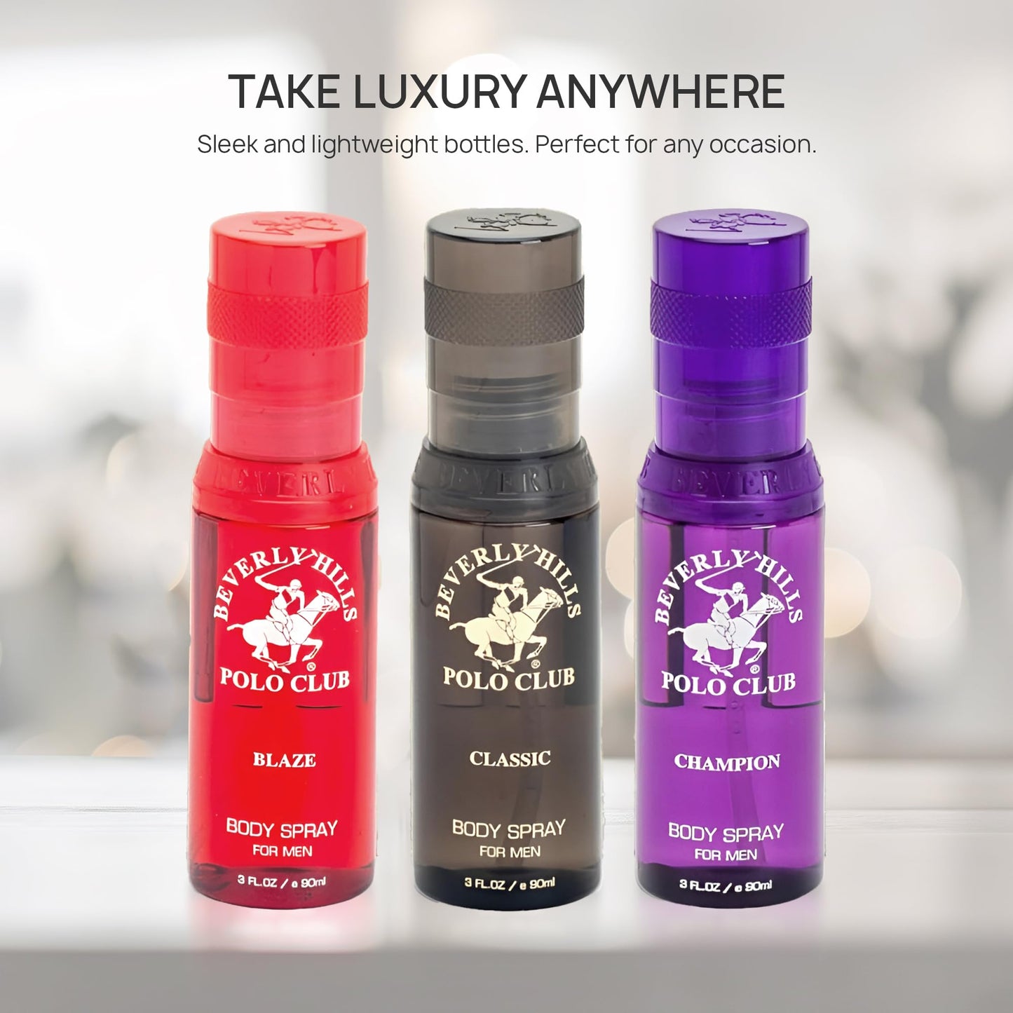 Beverly Hills Polo Club Men's Luxury Body Spray Gift Set - 3 x 3oz Designer Cologne Scents for Dynamic Freshness, Confidence & Active Lifestyles | Beauty & Personal Care Beverly Hills Polo Club