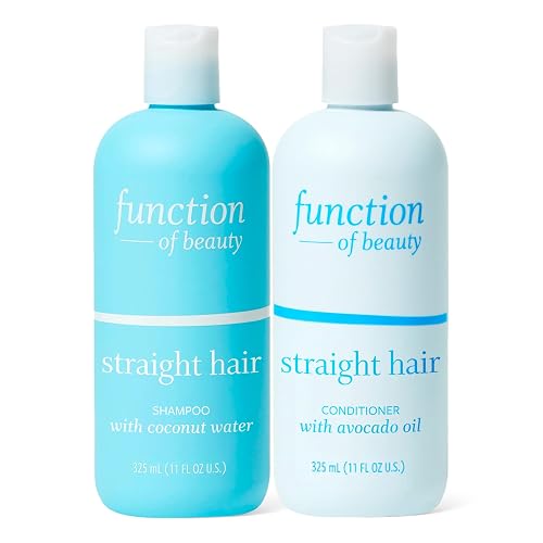 Function of Beauty Straight Hair Shampoo & Conditioner Set - Sulfate-Free Shampoo & Conditioner Duo for Natural Volume & Shine - Anti-Frizz Beauty & Personal Care Function of Beauty