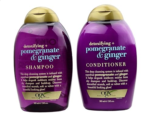 OGX Detoxifying + Pomegranate & Ginger Shampoo 13 Oz and Conditioner 13 Oz Set Beauty & Personal Care OGX