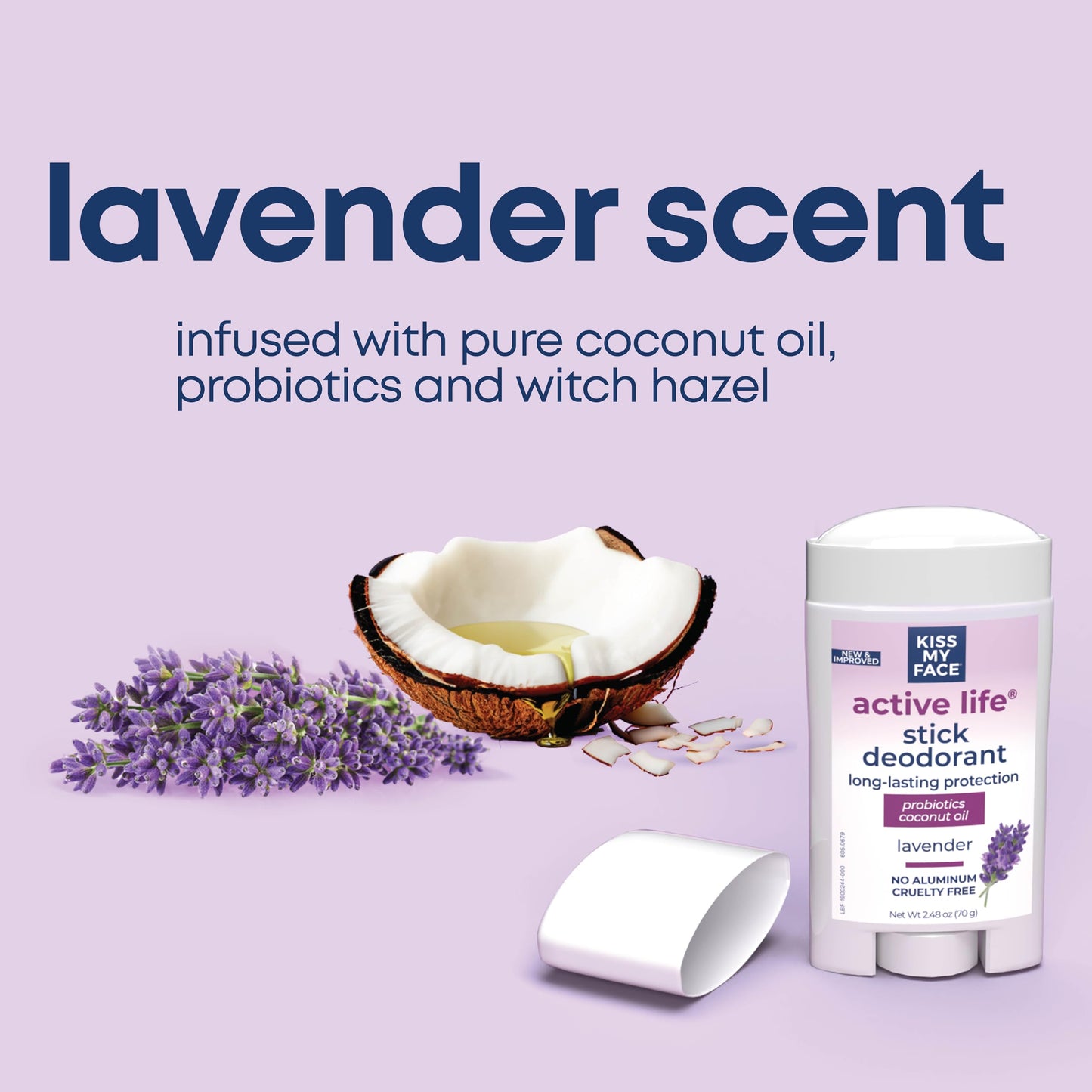 Kiss My Face Deodorant Stick Active Lavender 2.48 Ounce (73ml) (2 Pack) Beauty and Personal Care Huieter