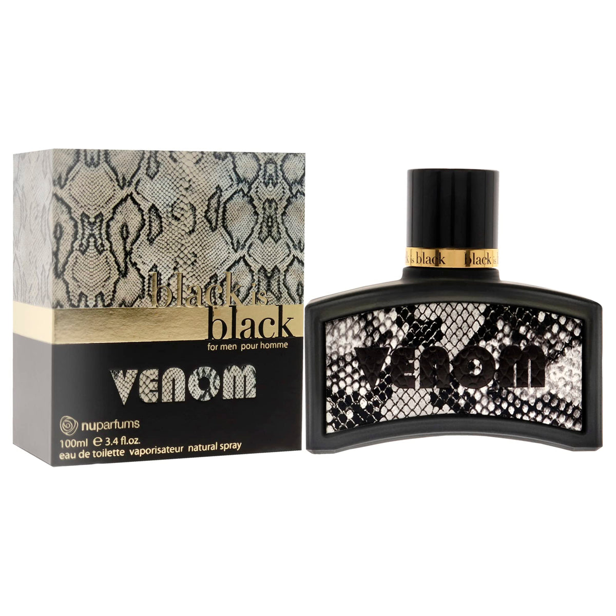 NU Parfums Black is Black Venom Pour Homme Eau De Toilette Spray, 3.4 Ounce Beauty & Personal Care Nuparfums