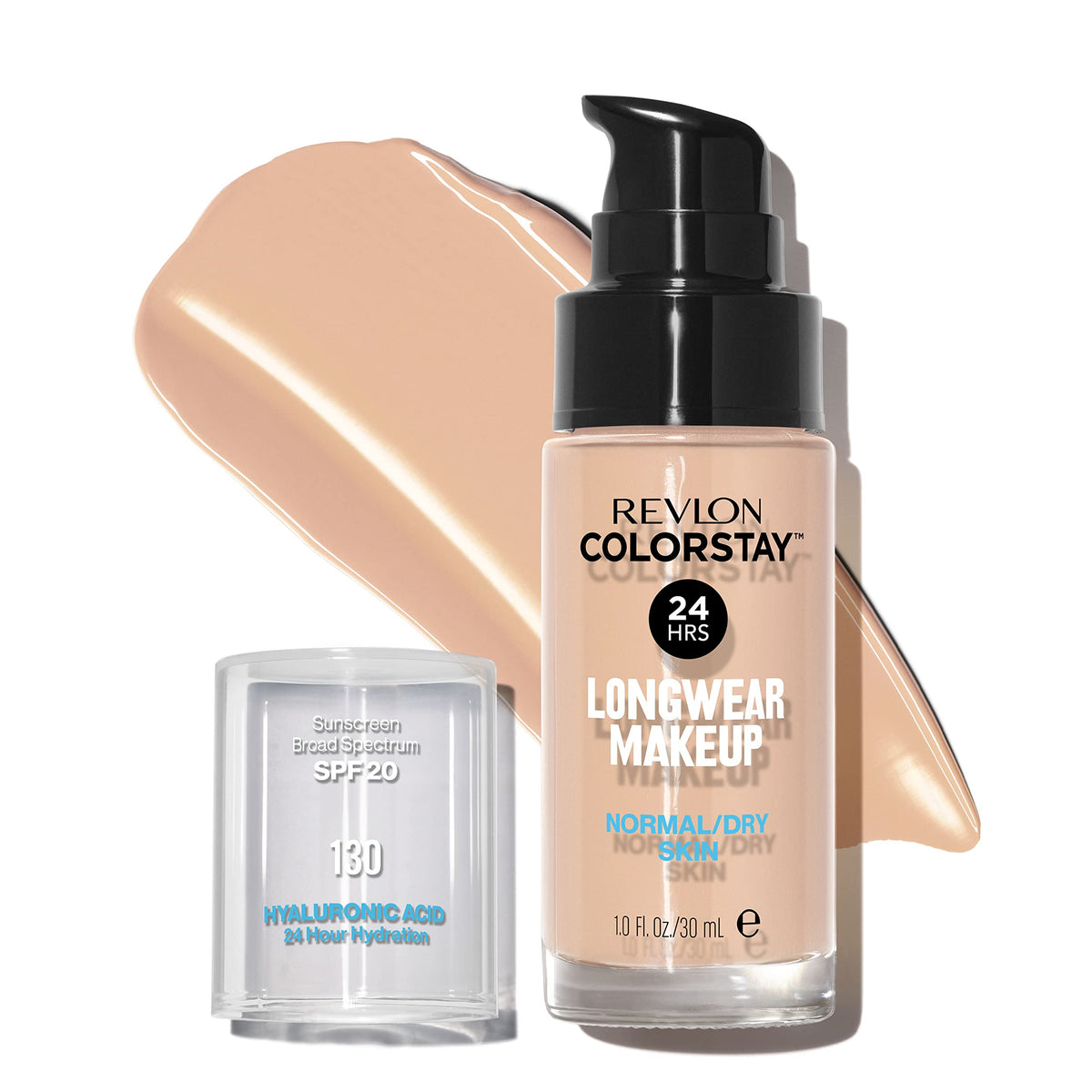 Revlon Liquid Foundation, ColorStay Face Makeup for Normal & Dry Skin, SPF 20, Longwear Medium-Full Coverage with Natural Finish, Oil Free, 130 Beauty & Personal Care REVLON