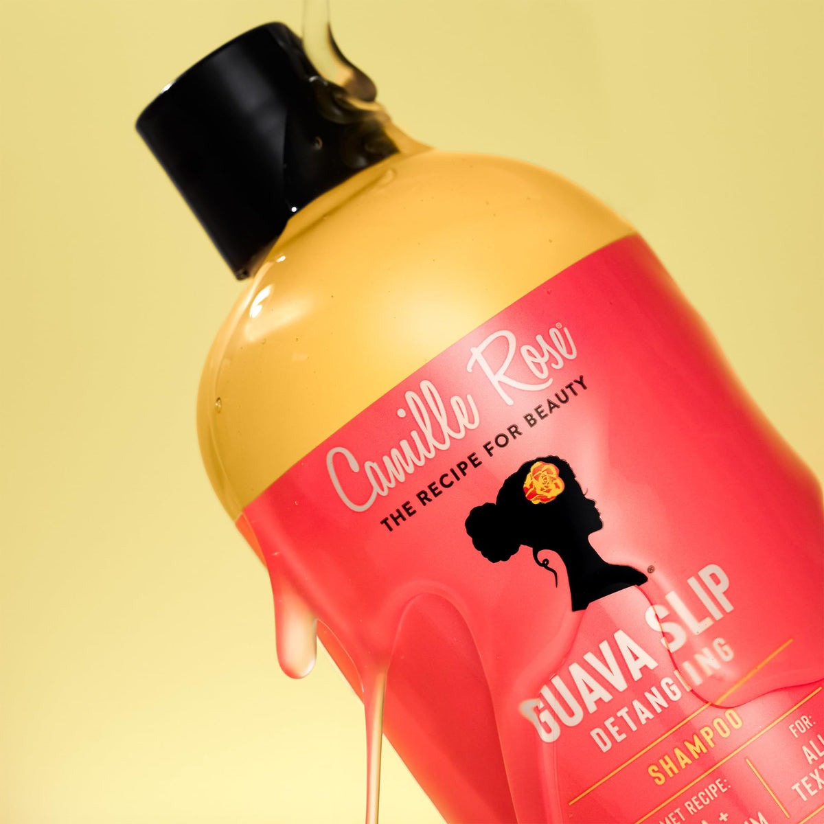 Camille Rose Shampoo, Guava Slip - Sulfate-Free Shampoo, Detangler for Textured, Coily, and Curly Hair, 12 Oz