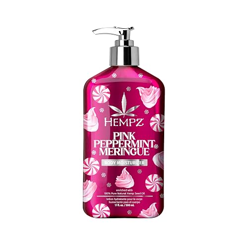 Hempz NEW Pink Peppermint Meringue Body Moisturizer, Body Lotion, Fall and Winter Skin Care for Men & Women, Limited Edition, 17 fl.oz. Beauty & Personal Care Hempz