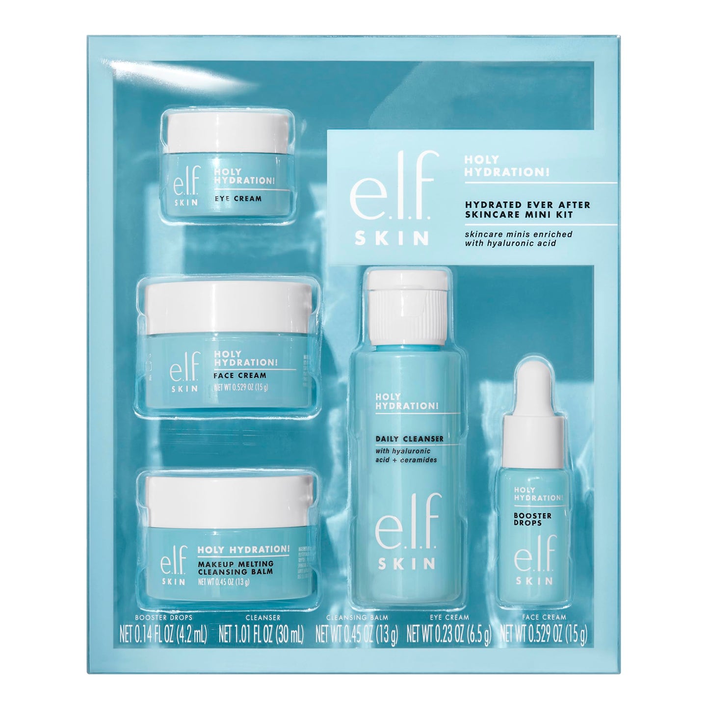 e.l.f. SKIN Holy Hydration! Hydrated Ever After Skincare Mini Kit, Cleanser, Makeup Remover, Moisturizer & Eye Cream For Hydrating Skin Beauty & Personal Care e.l.f.