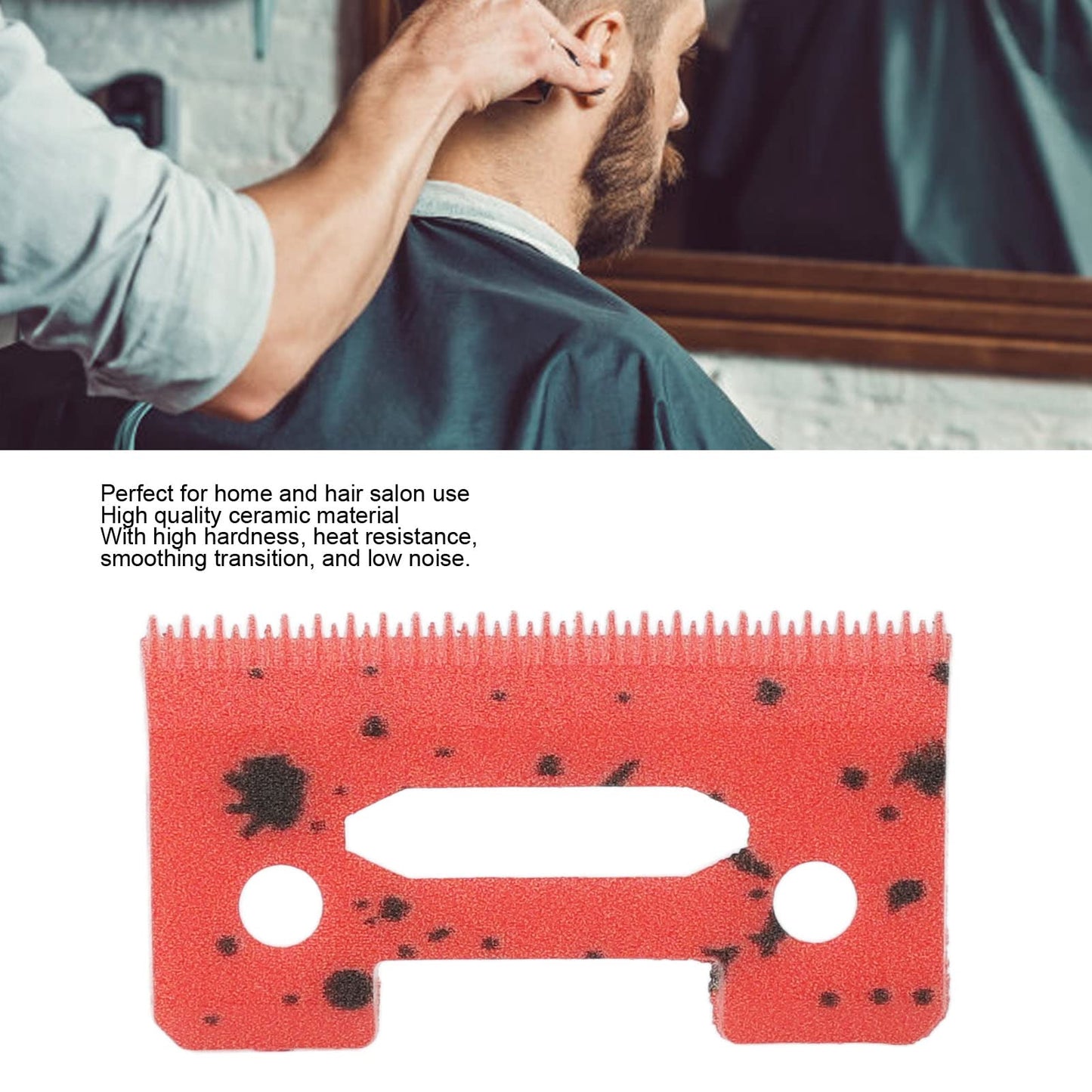 Ceramic Blade, Ceramic Hair Clipper Cutter Blade 49 Pieces Incisor Teeth Replacement Hair Clipper Red Blade, Hair Clipper Clipper Beauty and Personal Care Brrnoo