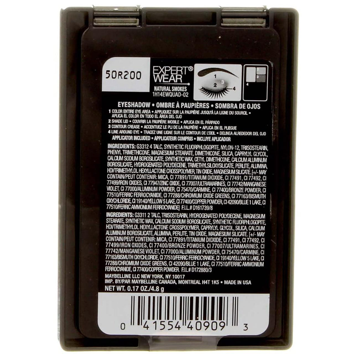 Maybelline New York Expert Wear Eyeshadow Quads, Natural Smokes [02Q] 0.17 Ounce