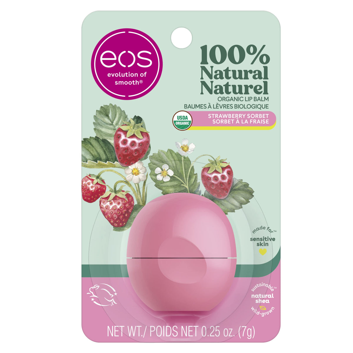 EOS Strawberry Sorbet Lip Balm.25 Ounce Beauty & Personal Care eos