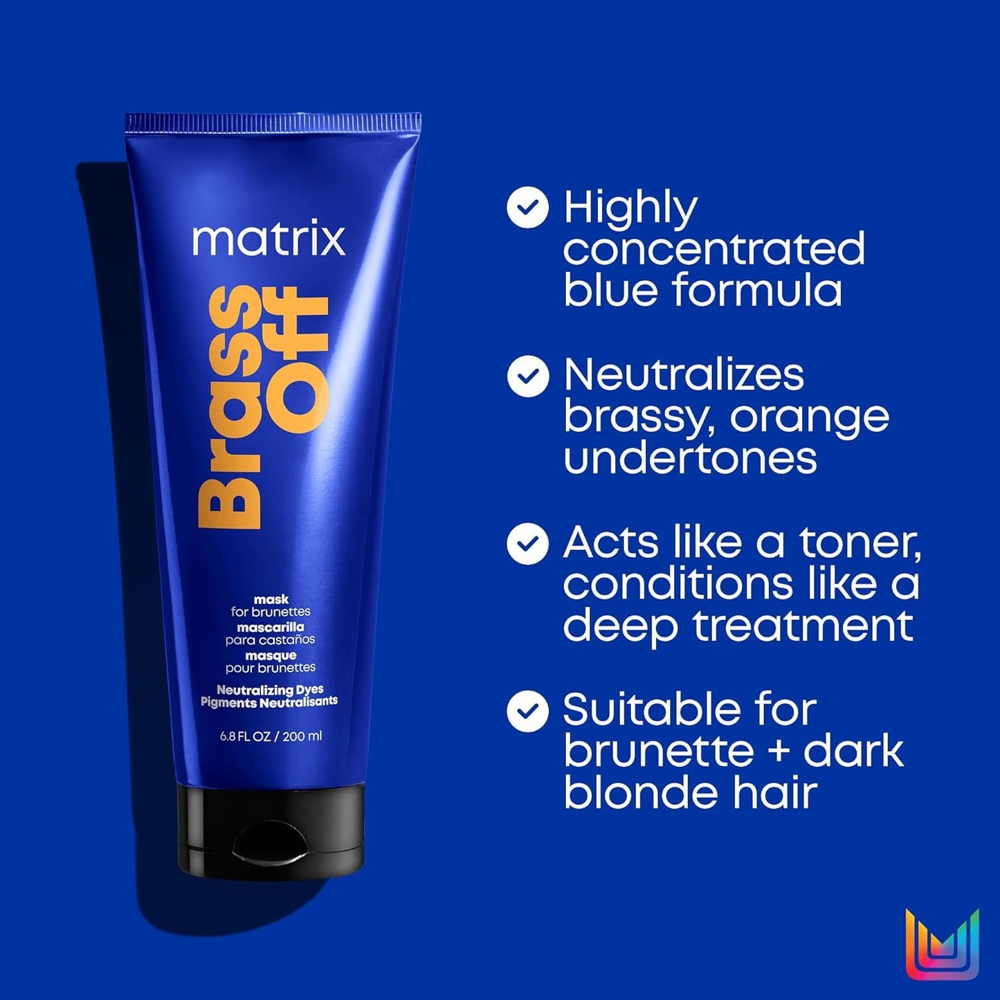 Matrix Brass Off Color Depositing Neutralization Hair Mask | Repairs & Protects Fragile Hair | For Color Treated Hair |Neutralizes Orange Tones | Beauty & Personal Care MATRIX